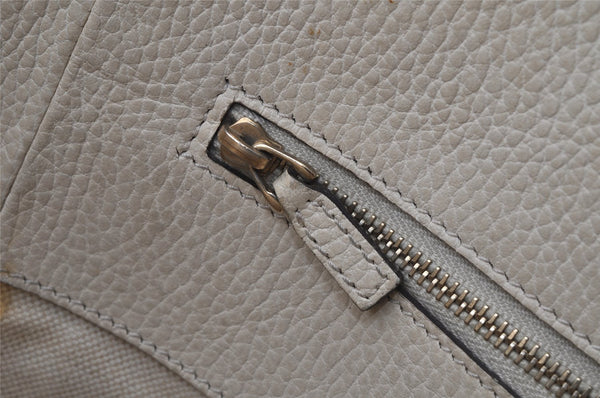 Authentic GUCCI Swing Large Shoulder Tote Bag Leather 354397 White Junk 5504J