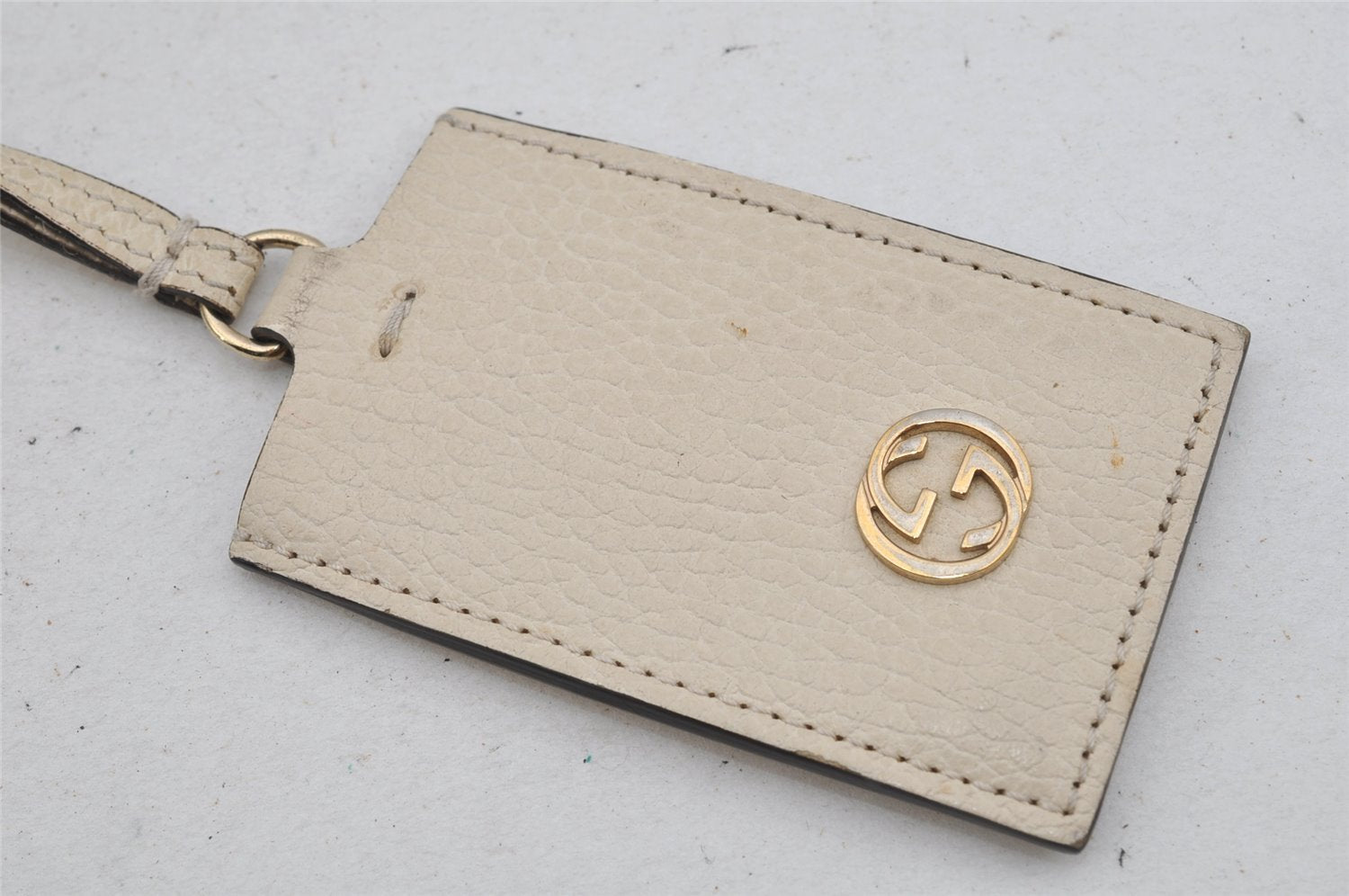 Authentic GUCCI Swing Large Shoulder Tote Bag Leather 354397 White Junk 5504J