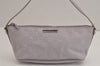 Authentic GUCCI Hand Bag Pouch Purse GG Canvas Leather 07198 Light Purple 5505J