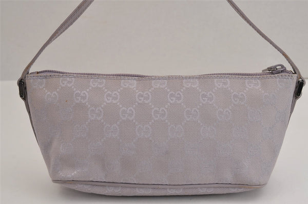 Authentic GUCCI Hand Bag Pouch Purse GG Canvas Leather 07198 Light Purple 5505J