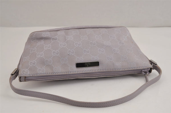 Authentic GUCCI Hand Bag Pouch Purse GG Canvas Leather 07198 Light Purple 5505J