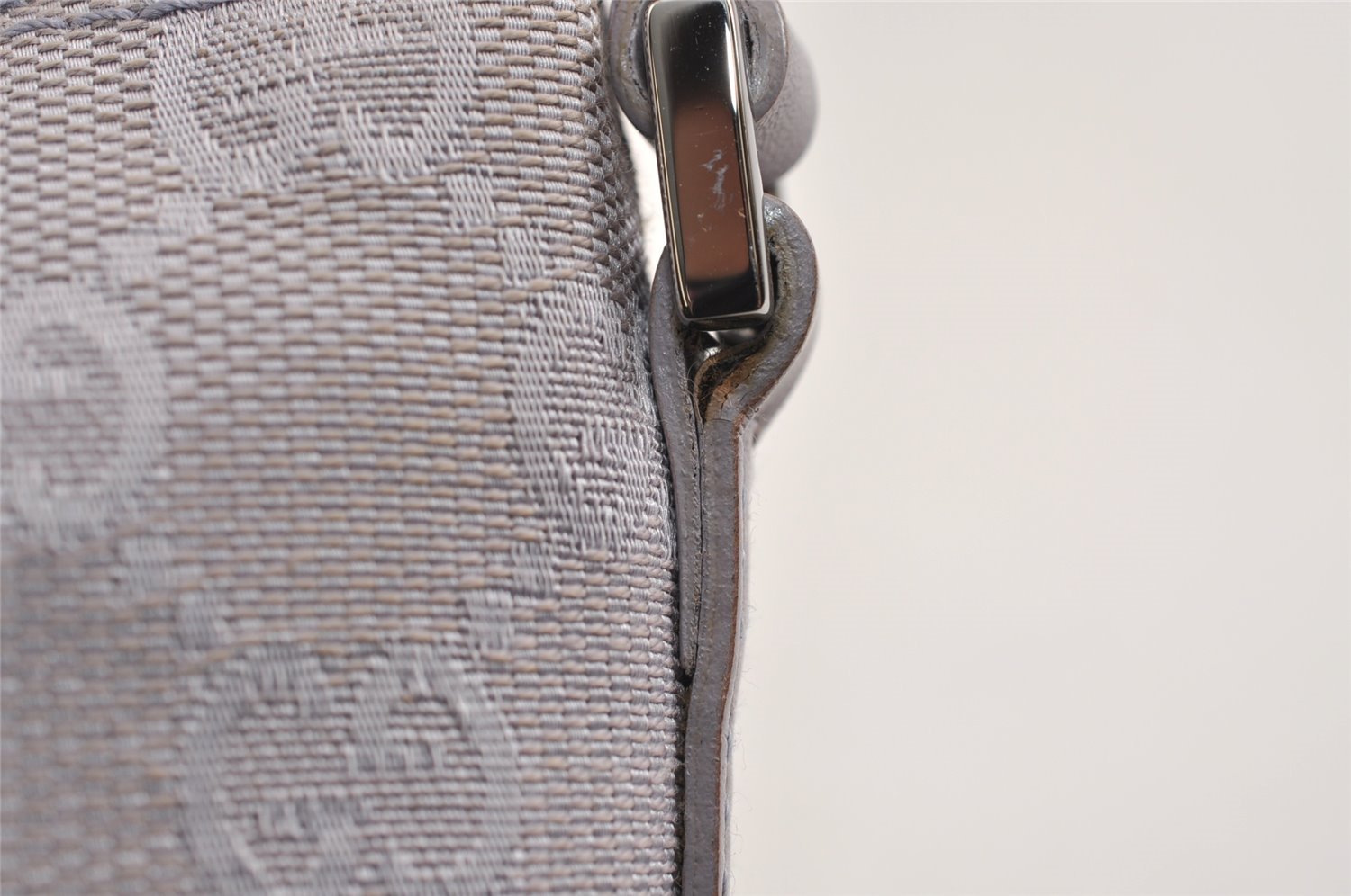 Authentic GUCCI Hand Bag Pouch Purse GG Canvas Leather 07198 Light Purple 5505J