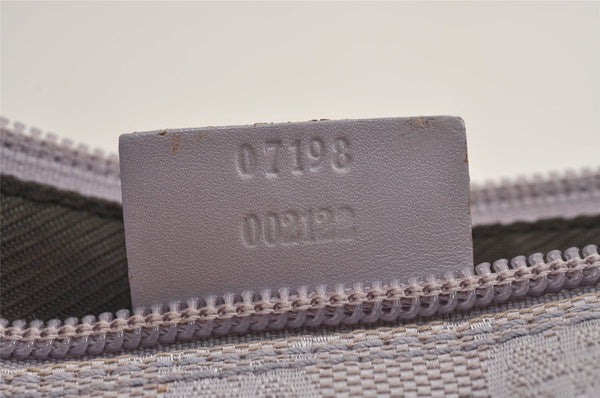 Authentic GUCCI Hand Bag Pouch Purse GG Canvas Leather 07198 Light Purple 5505J
