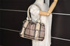 Authentic BURBERRY Vintage Check 2Way Shoulder Hand Bag PVC Leather Gray 5507J