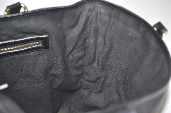 Authentic GUCCI Charmy Shoulder Tote Bag GG Canvas Leather 153009 Black 5508I