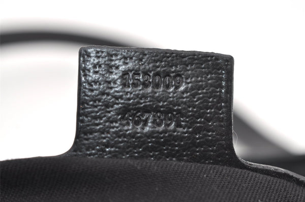 Authentic GUCCI Charmy Shoulder Tote Bag GG Canvas Leather 153009 Black 5508I