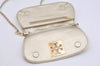 Authentic TORY BURCH Britten Chain Shoulder Cross Body Bag Leather Gold 5509I