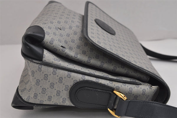 Authentic GUCCI Micro GG PVC Leather Shoulder Cross Body Bag Navy Blue 5509J