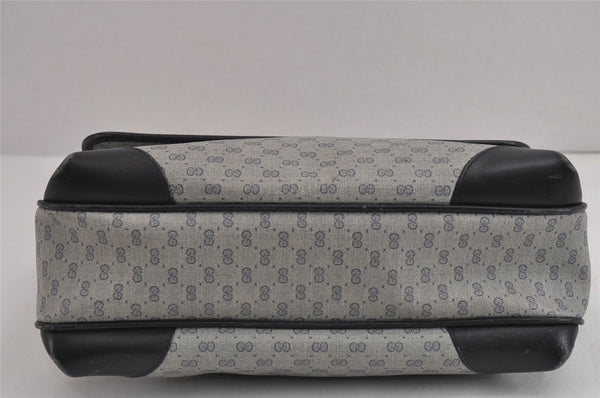 Authentic GUCCI Micro GG PVC Leather Shoulder Cross Body Bag Navy Blue 5509J