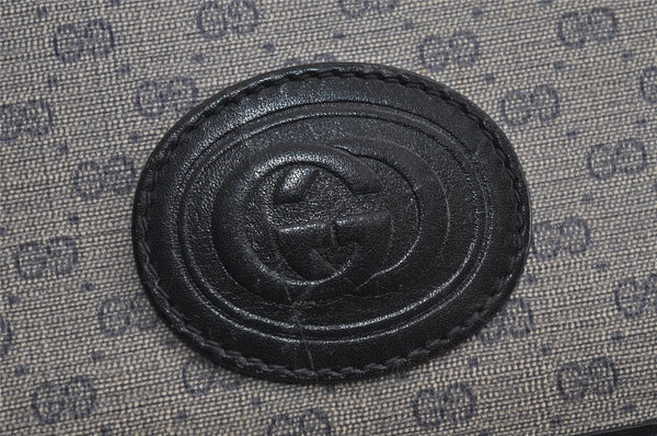 Authentic GUCCI Micro GG PVC Leather Shoulder Cross Body Bag Navy Blue 5509J