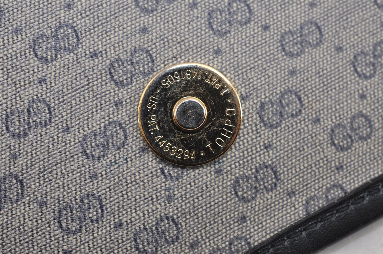 Authentic GUCCI Micro GG PVC Leather Shoulder Cross Body Bag Navy Blue 5509J