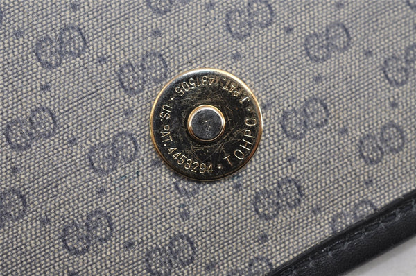 Authentic GUCCI Micro GG PVC Leather Shoulder Cross Body Bag Navy Blue 5509J