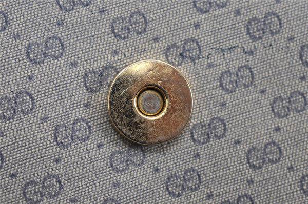 Authentic GUCCI Micro GG PVC Leather Shoulder Cross Body Bag Navy Blue 5509J