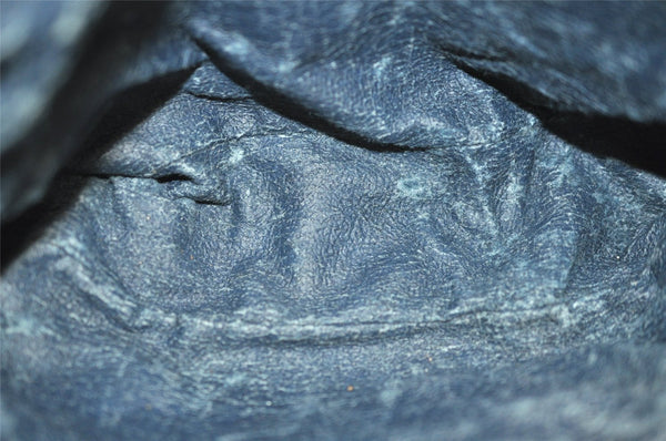 Authentic GUCCI Micro GG PVC Leather Shoulder Cross Body Bag Navy Blue 5509J