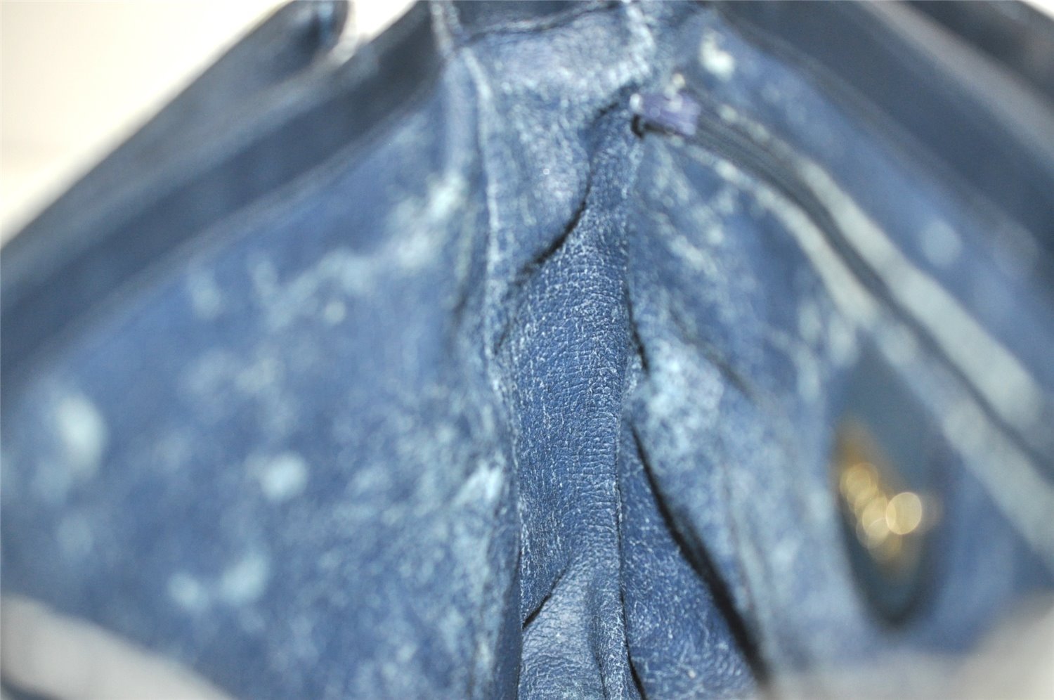 Authentic GUCCI Micro GG PVC Leather Shoulder Cross Body Bag Navy Blue 5509J