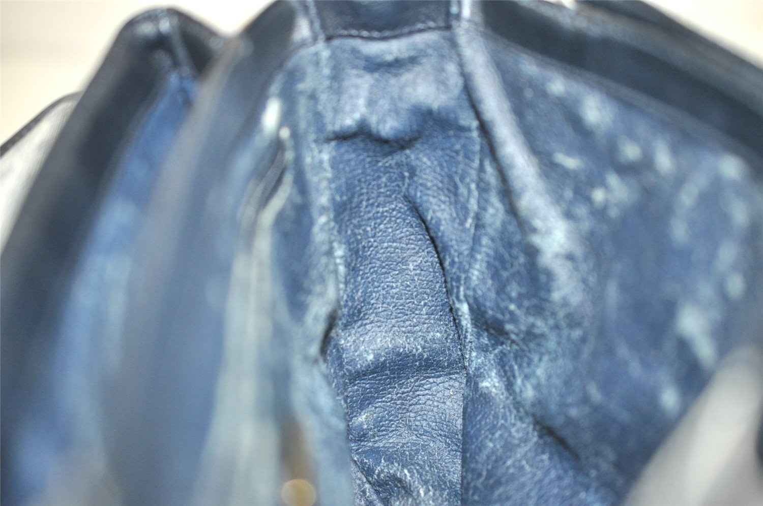 Authentic GUCCI Micro GG PVC Leather Shoulder Cross Body Bag Navy Blue 5509J