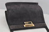 Authentic GUCCI Vintage Shoulder Hand Bag Purse Suede Leather Gray 5510J