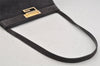 Authentic GUCCI Vintage Shoulder Hand Bag Purse Suede Leather Gray 5510J