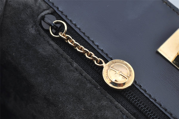 Authentic GUCCI Vintage Shoulder Hand Bag Purse Suede Leather Gray 5510J