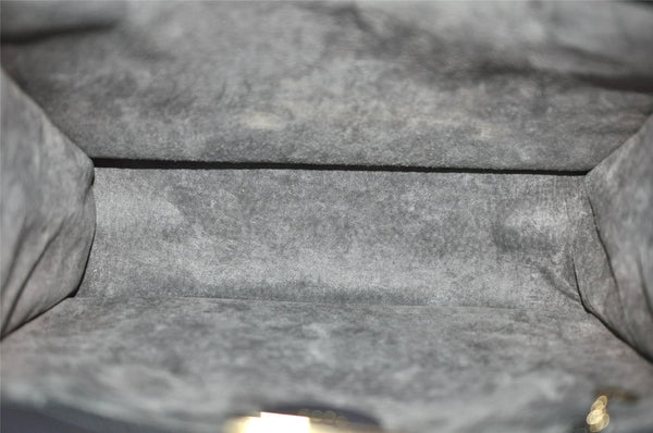 Authentic GUCCI Vintage Shoulder Hand Bag Purse Suede Leather Gray 5510J