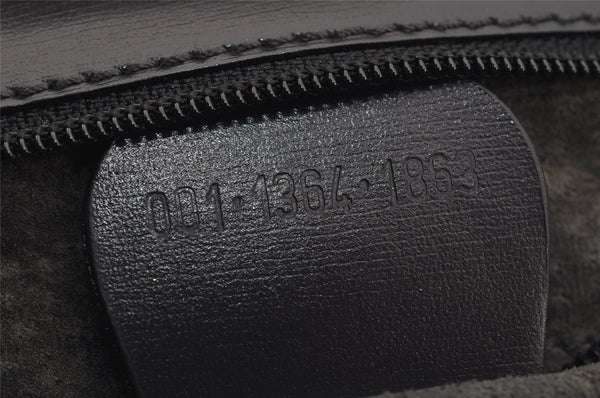 Authentic GUCCI Vintage Shoulder Hand Bag Purse Suede Leather Gray 5510J