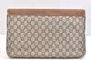 Authentic GUCCI GG Plus Clutch Hand Bag Purse PVC Leather Brown Junk 5510K