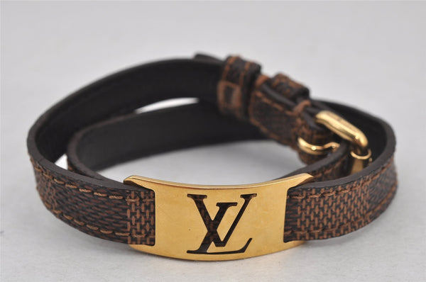 Authentic Louis Vuitton Damier Bracelet Sign It Bracelet M6623E LV 5511J