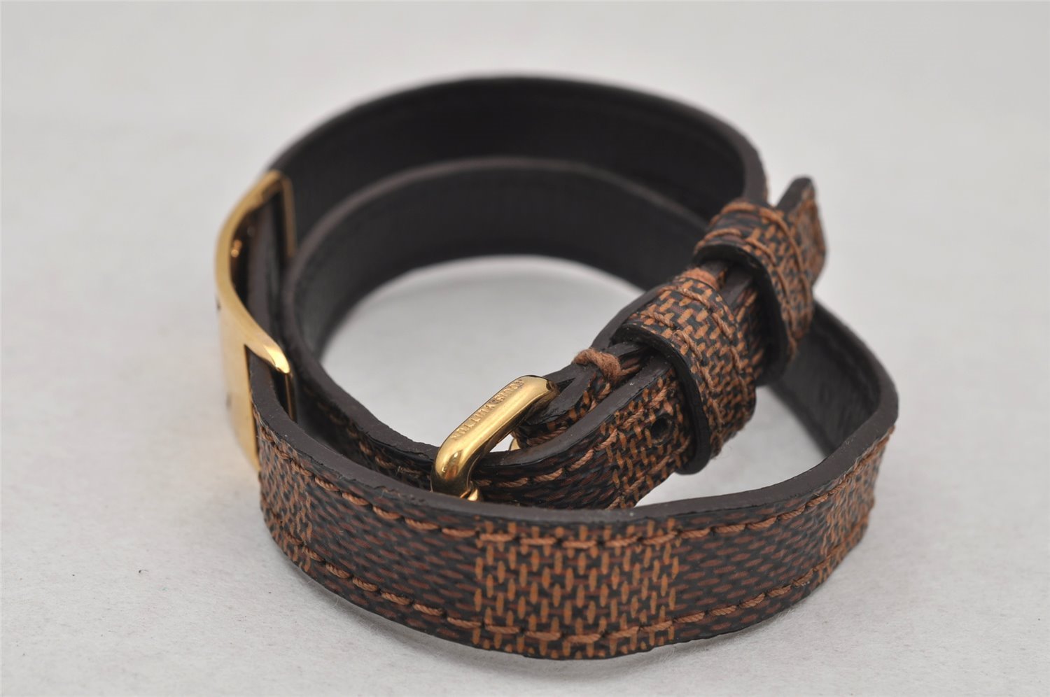 Authentic Louis Vuitton Damier Bracelet Sign It Bracelet M6623E LV 5511J