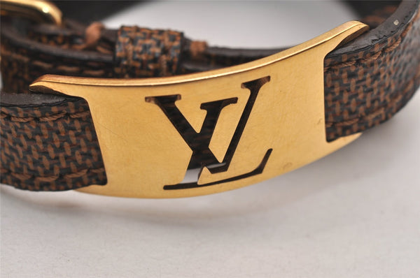 Authentic Louis Vuitton Damier Bracelet Sign It Bracelet M6623E LV 5511J