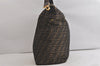 Authentic FENDI Vintage Zucca Shoulder Folding Bag Canvas Leather Brown 5511K