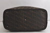 Authentic FENDI Vintage Zucca Shoulder Folding Bag Canvas Leather Brown 5511K