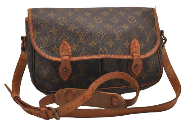 Authentic Louis Vuitton Monogram Gibeciere MM Shoulder Cross Bag M42247 LV 5515J