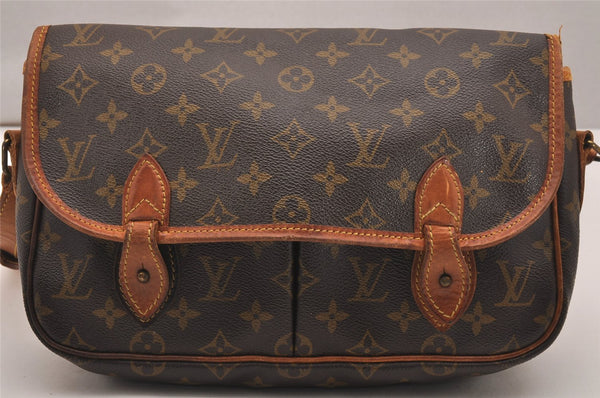 Authentic Louis Vuitton Monogram Gibeciere MM Shoulder Cross Bag M42247 LV 5515J