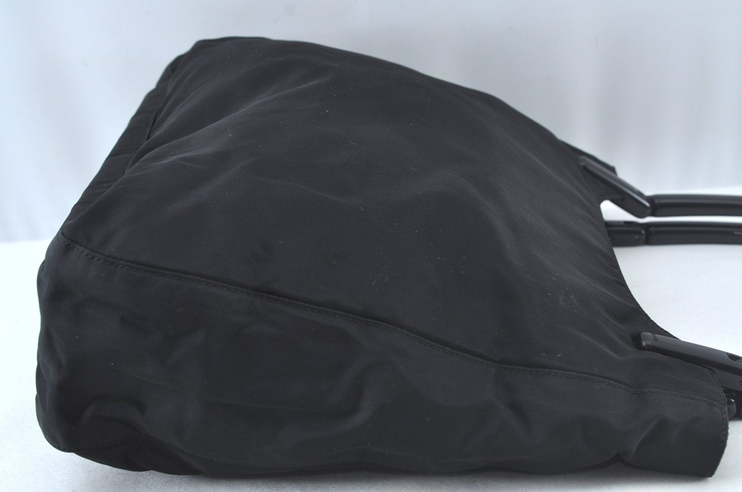 Authentic PRADA Vintage Nylon Tessuto Plastic Shoulder Hand Bag Black 5516J