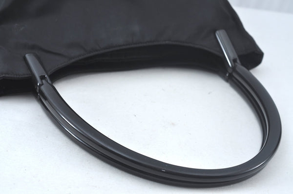 Authentic PRADA Vintage Nylon Tessuto Plastic Shoulder Hand Bag Black 5516J