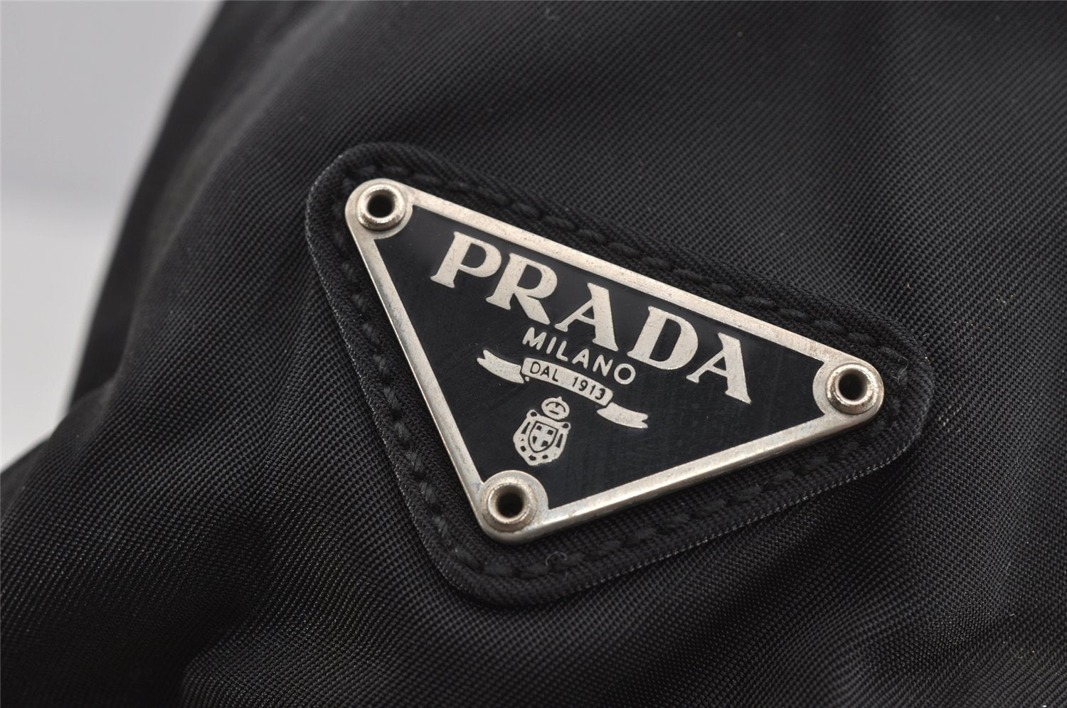 Authentic PRADA Vintage Nylon Tessuto Plastic Shoulder Hand Bag Black 5516J