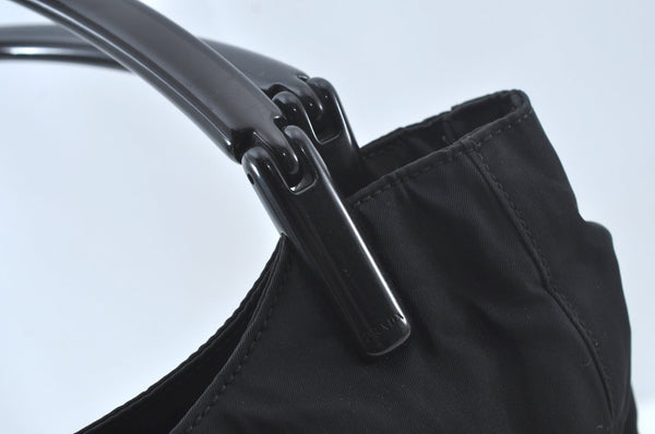 Authentic PRADA Vintage Nylon Tessuto Plastic Shoulder Hand Bag Black 5516J