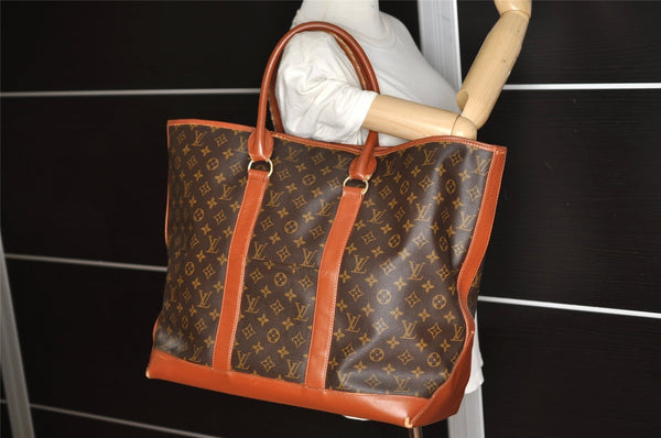 Auth Louis Vuitton Monogram Sac Weekend GM Vintage Tote Hand Bag M42420 LV 5516K