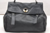 Authentic YVES SAINT LAURENT Muse Two Shoulder Hand Bag Leather Black 5518K