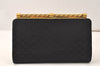 Authentic GUCCI Vintage Micro GG Satin Clutch Hand Bag Purse Black Junk 5519K