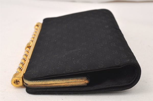 Authentic GUCCI Vintage Micro GG Satin Clutch Hand Bag Purse Black Junk 5519K