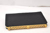 Authentic GUCCI Vintage Micro GG Satin Clutch Hand Bag Purse Black Junk 5519K