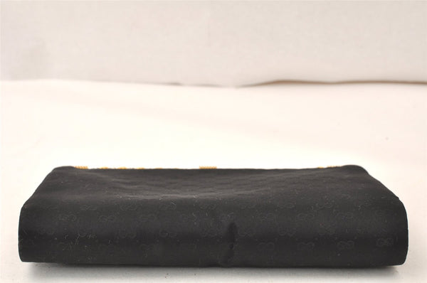 Authentic GUCCI Vintage Micro GG Satin Clutch Hand Bag Purse Black Junk 5519K