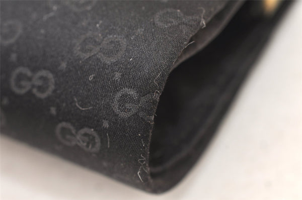 Authentic GUCCI Vintage Micro GG Satin Clutch Hand Bag Purse Black Junk 5519K