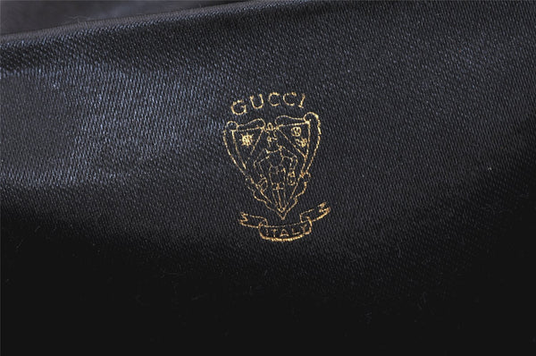 Authentic GUCCI Vintage Micro GG Satin Clutch Hand Bag Purse Black Junk 5519K
