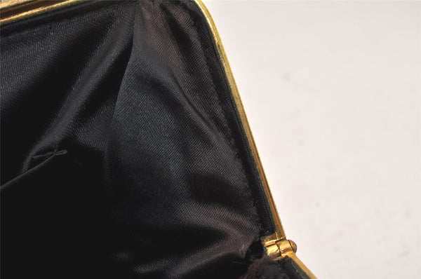 Authentic GUCCI Vintage Micro GG Satin Clutch Hand Bag Purse Black Junk 5519K