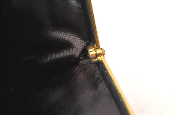Authentic GUCCI Vintage Micro GG Satin Clutch Hand Bag Purse Black Junk 5519K