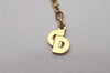 Authentic Christian Dior Gold Tone Chain Pendant Necklace CD 5520I