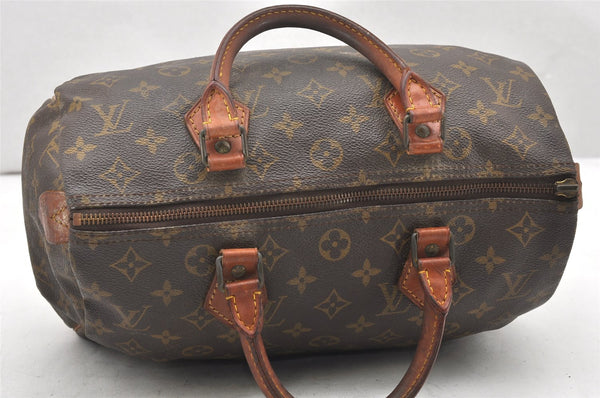 Authentic Louis Vuitton Monogram Speedy 30 Hand Boston Bag M41526 LV Junk 5520K