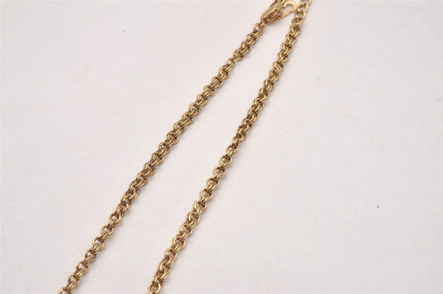 Authentic Christian Dior Gold Tone Rhinestone Chain Pendant Necklace CD 5521I